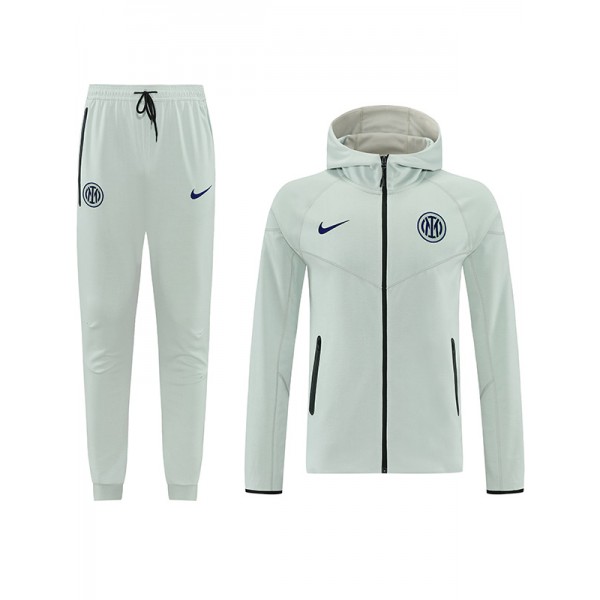 Inter milan hoodie jacket mens gray white training tracksuit 2026-2027